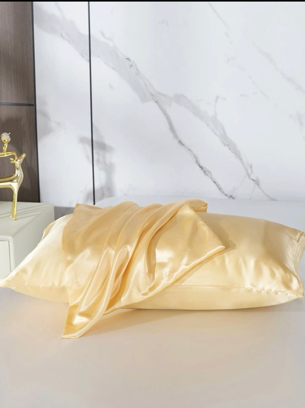Yellow Silk Pillow Case